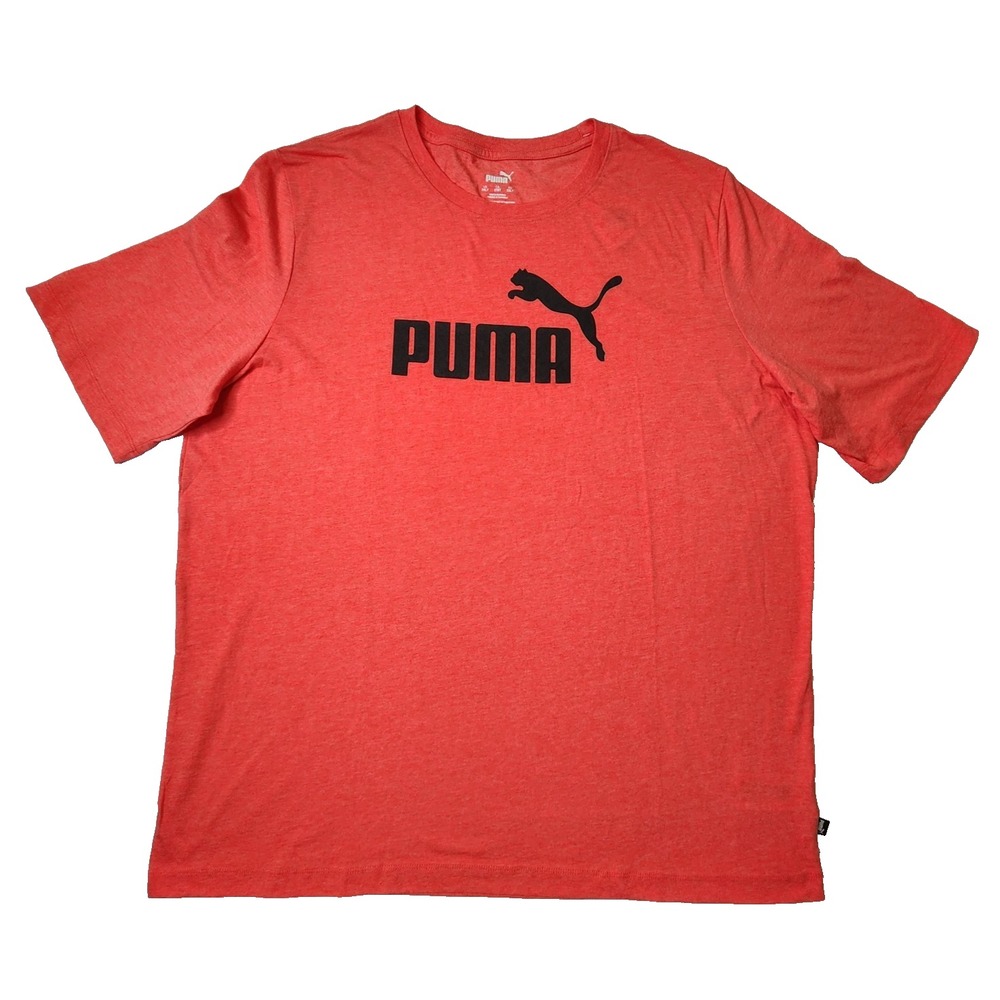 NEW Puma T-Shirt Men's 2XLT Heather Red Tee Logo Short Sleeve Big & Tall
